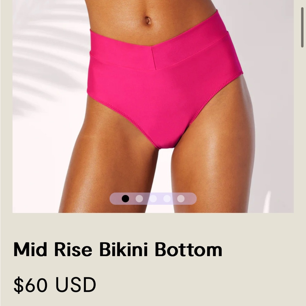 Pepper hot pink high waist bikini bottom in flora